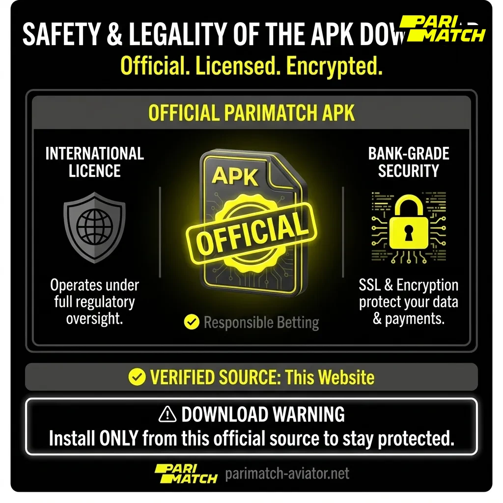Safety and legality of the Parimatch Aviator APK download in India