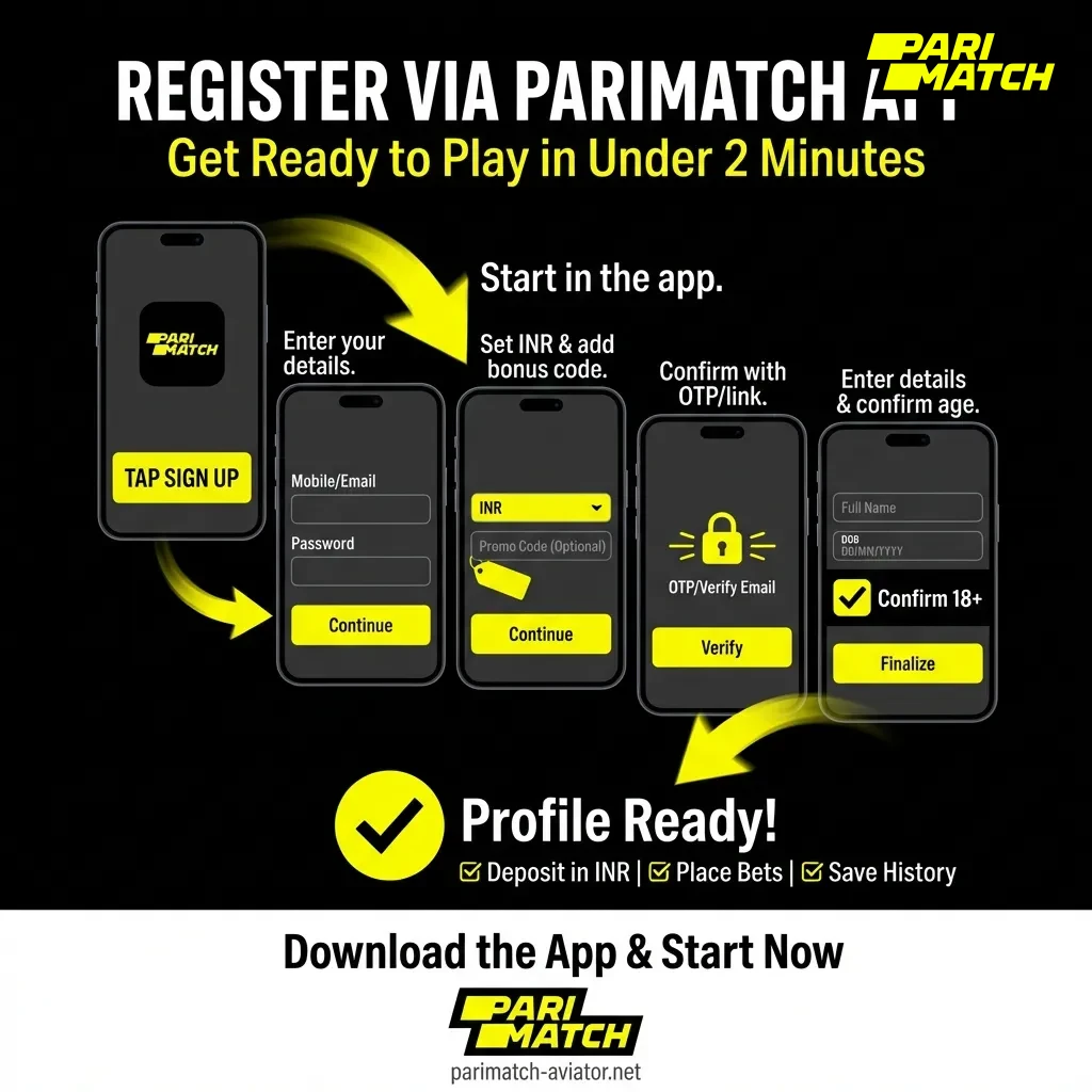 How to register an account via the Parimatch mobile app for Indian players