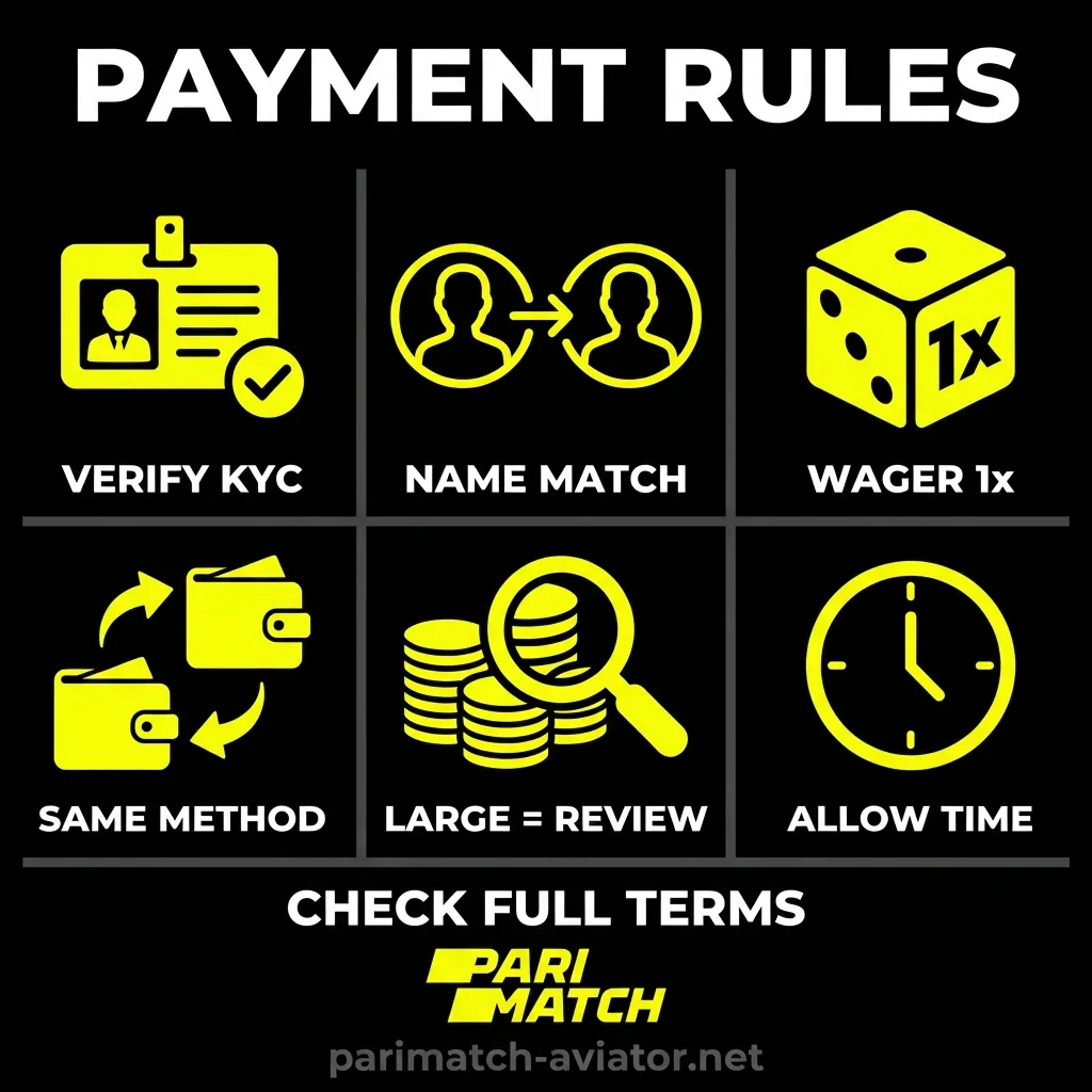 Payment rules and conditions for Aviator deposits and withdrawals in India