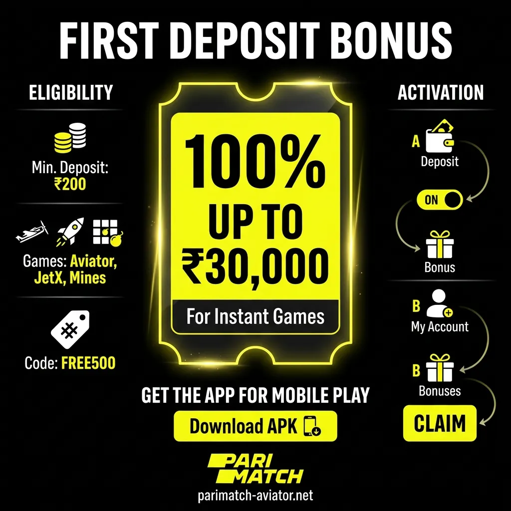 How to claim the 100% match bonus on Aviator and instant games on Parimatch
