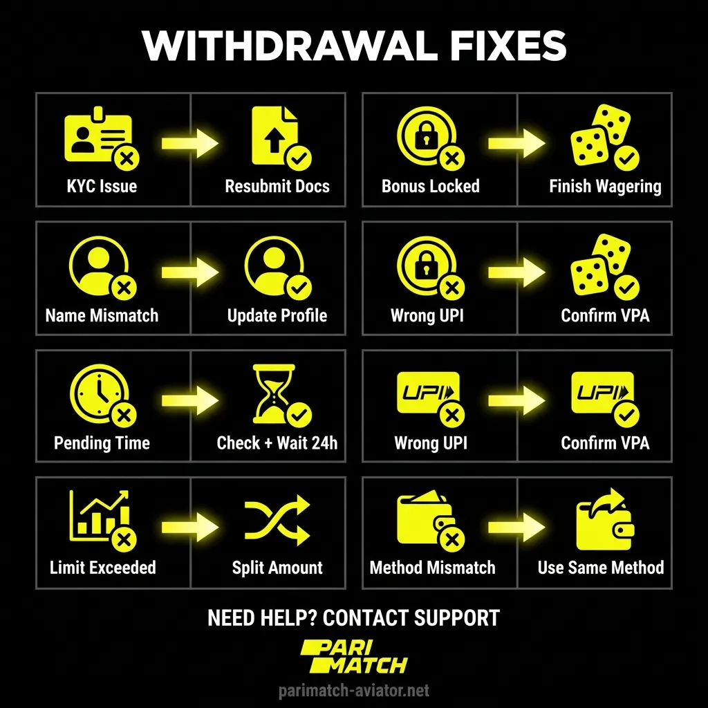 Troubleshooting common withdrawal issues on Parimatch for Indian players