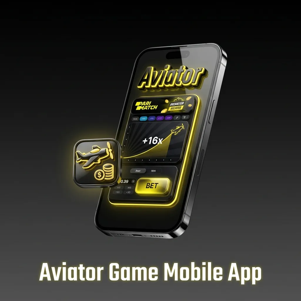 Mobile phone displaying Aviator game app interface with casino features and touch controls for on-the-go gaming