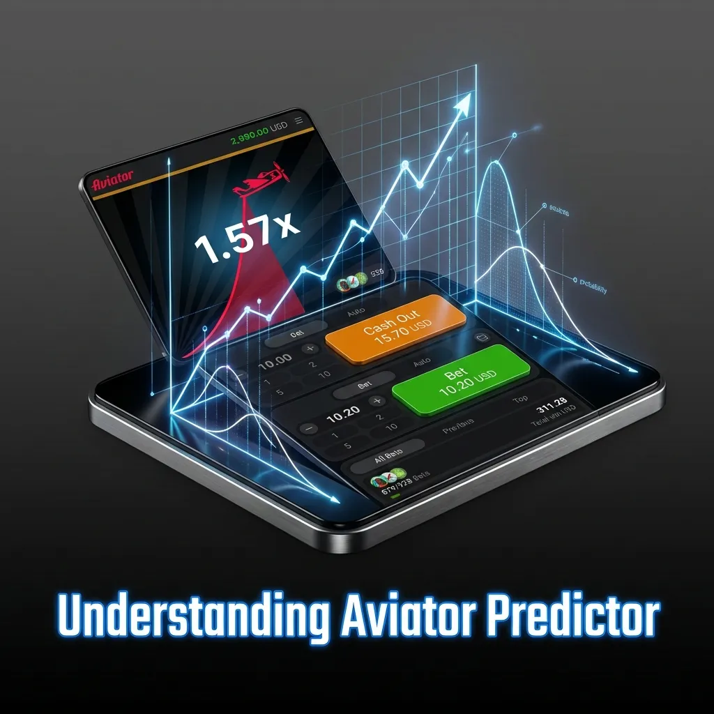 Smartphone displaying Aviator Predictor app interface with multiplier charts and betting tips for crash game analysis