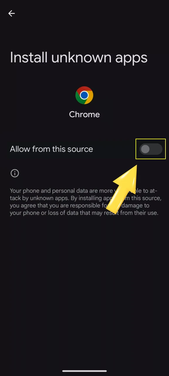 Enable unknown sources for Installation in your device settings to allow the Parimatch app to run.
