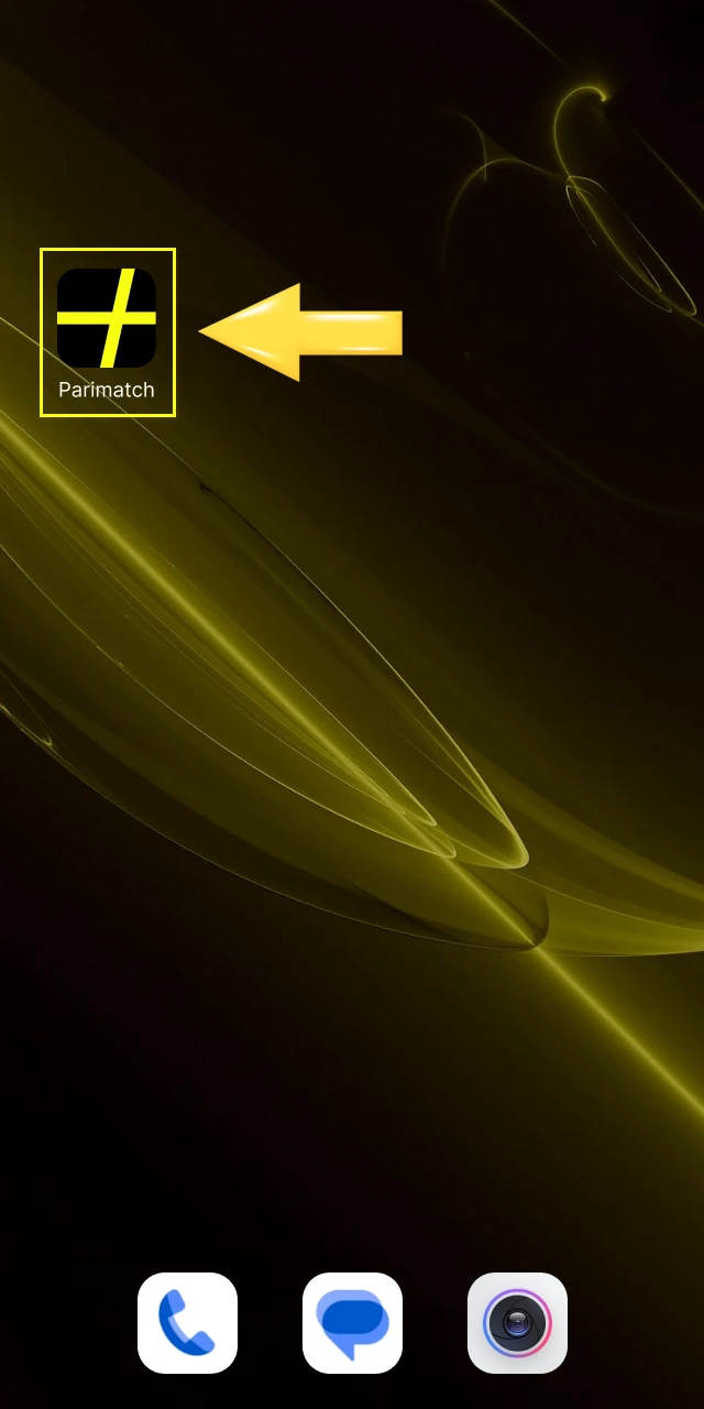 Open the application on your mobile device to access the Parimatch gaming platform in India.