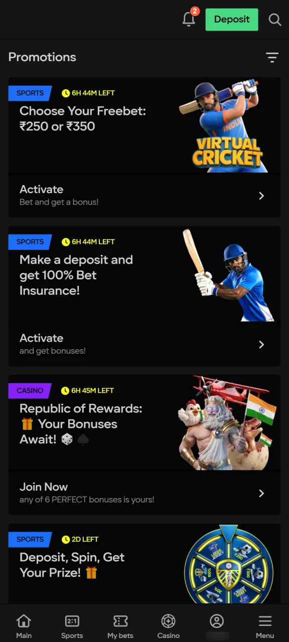 Opt in to the welcome offer in the Bonuses section to activate the Aviator registration reward.