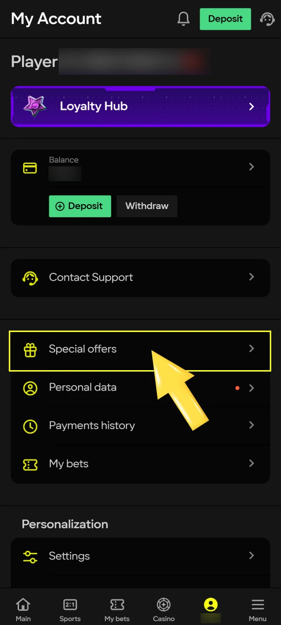 Receive your bonus automatically in your balance to start betting on the Aviator game.