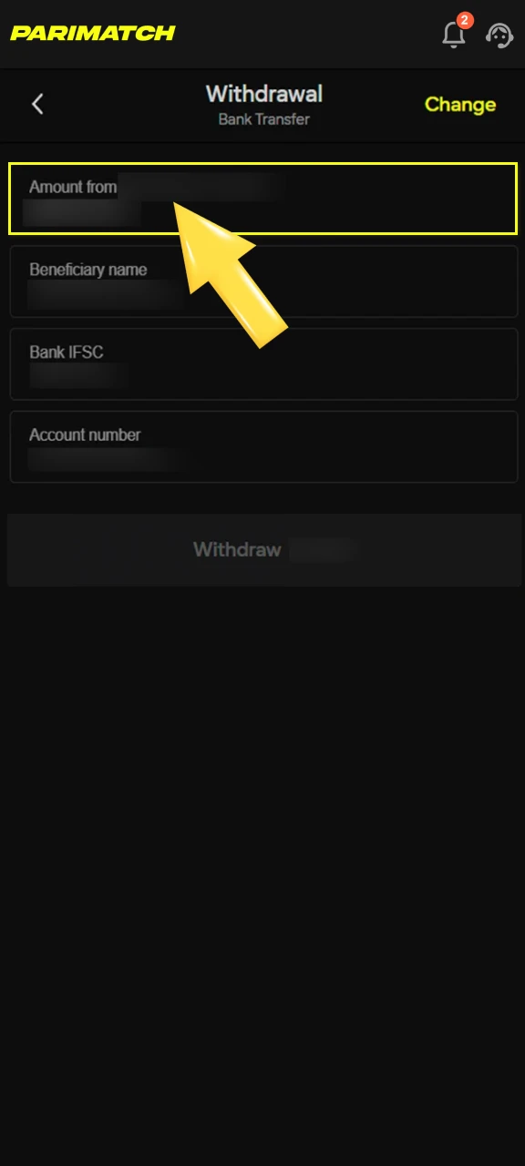 Enter the amount you wish to withdraw from your Aviator winnings, ensuring it meets the minimum limit.
